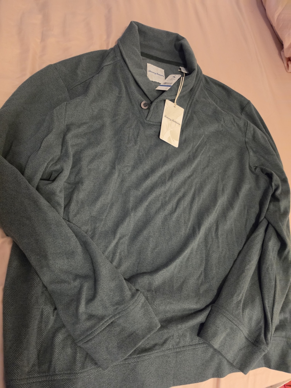 Tommy Bahama Deer Harbor Shawl Collar Sweater Pine Island Green New   XL